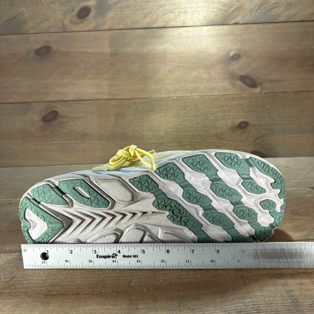 Hoka Clifton 8 Womens size 11 shoes Yellow Mesh Lace Up Cushioned running shoes - Picture 10 of 11